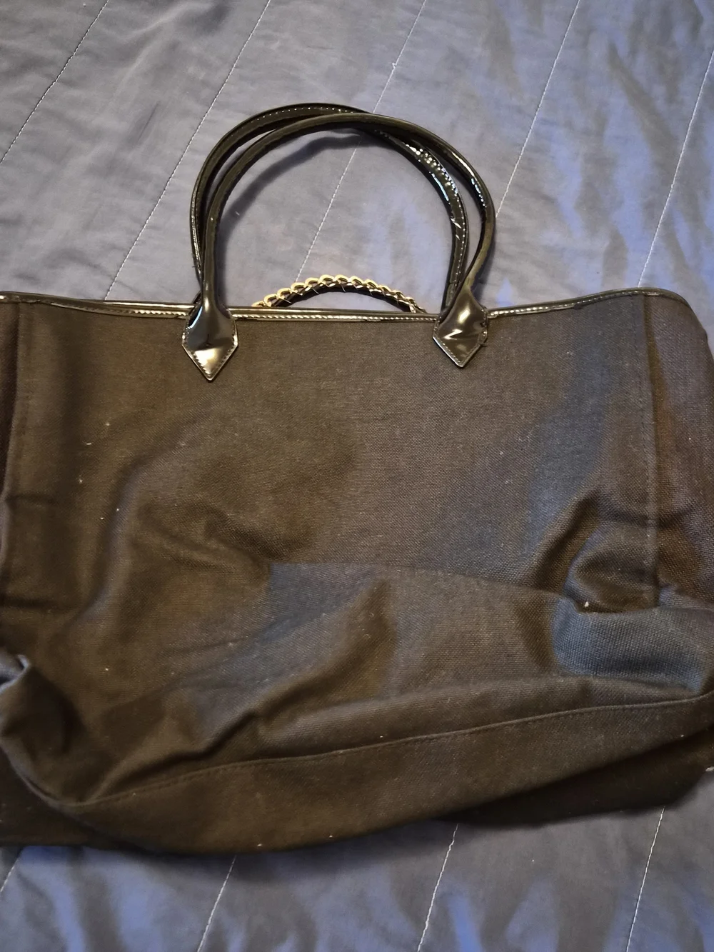 Victoria's Secret Black Canvas Tote Bag
